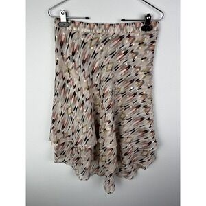 WHITE HOUSE BLACK MARKET Geometric Tiered Flirt Flirty Skirt Size 8